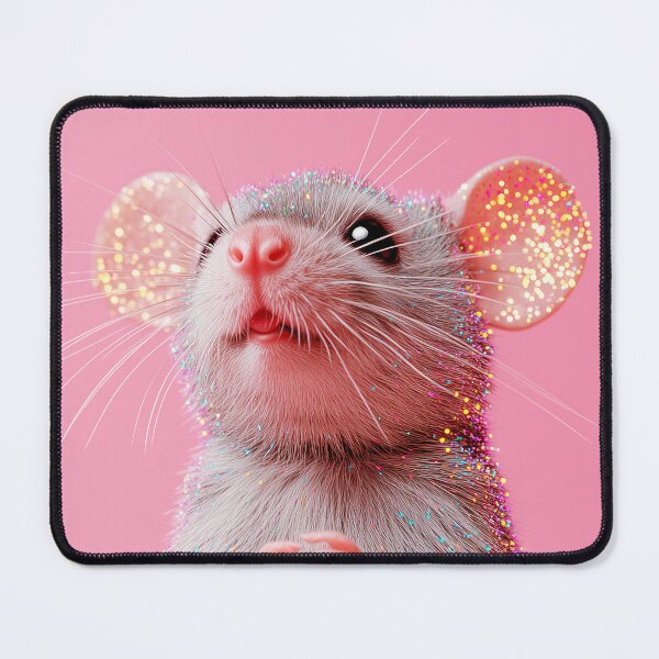 Item preview, Pink Glitter Mouse, Funny Cute Mouse Art designed and sold by Lala and Jull.