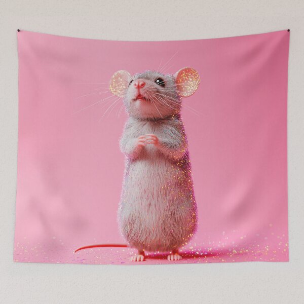 Item preview, Pink Glitter Mouse, Funny Cute Mouse Art designed and sold by Lala and Jull.