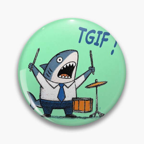 Item preview, TGIF Office Shark | Cute Funny Shark Celebrating the Coming Weekend designed and sold by 516 Studio.