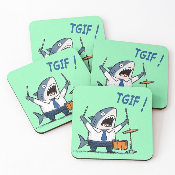 Item preview, TGIF Office Shark | Cute Funny Shark Celebrating the Coming Weekend designed and sold by 516 Studio.