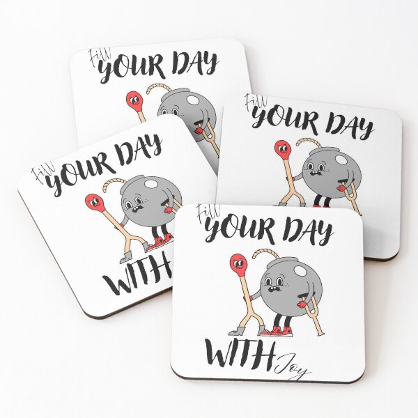 Item preview, Vintage Cartoon Bomb and Matchstick Fill Your Day With Joy Ironic Humor designed and sold by SoftAuraStudi0.