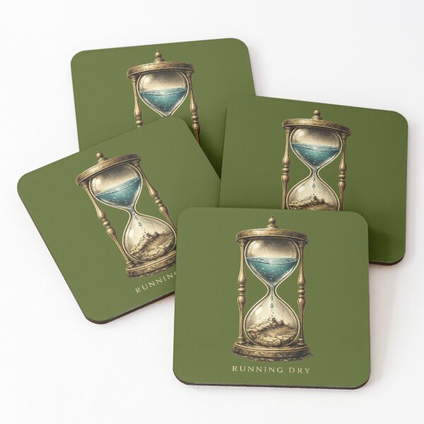 Item preview, Running Dry Water Scarcity Climate Change Environmental Awareness Drought Hourglass Design designed and sold by OrbitOfMind.