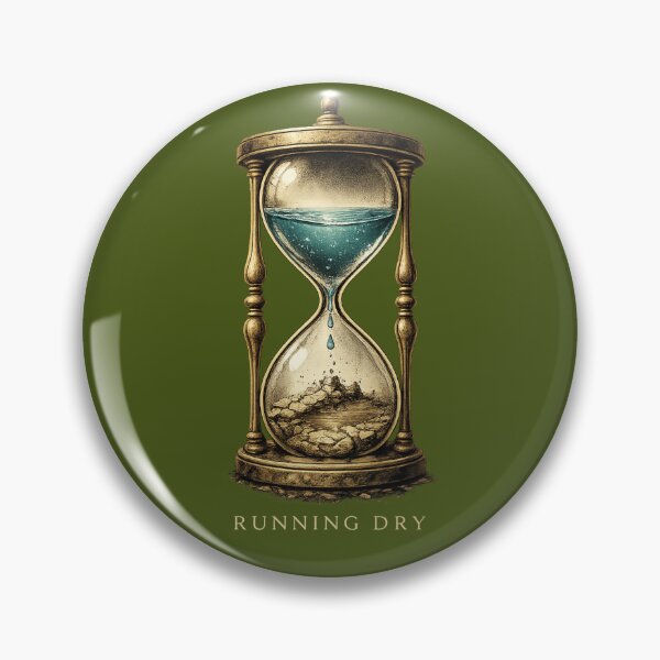 Item preview, Running Dry Water Scarcity Climate Change Environmental Awareness Drought Hourglass Design designed and sold by OrbitOfMind.