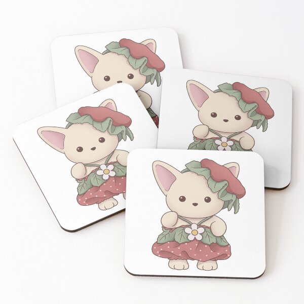 Item preview, sylvanian woodland fairy strawberry cat designed and sold by MoTaraDesigns.