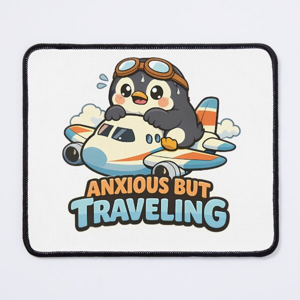 Item preview, Anxious But Traveling Funny Jet Lag Penguin Sticker designed and sold by MIROUZ2000.