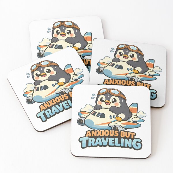 Item preview, Anxious But Traveling Funny Jet Lag Penguin Sticker designed and sold by MIROUZ2000.