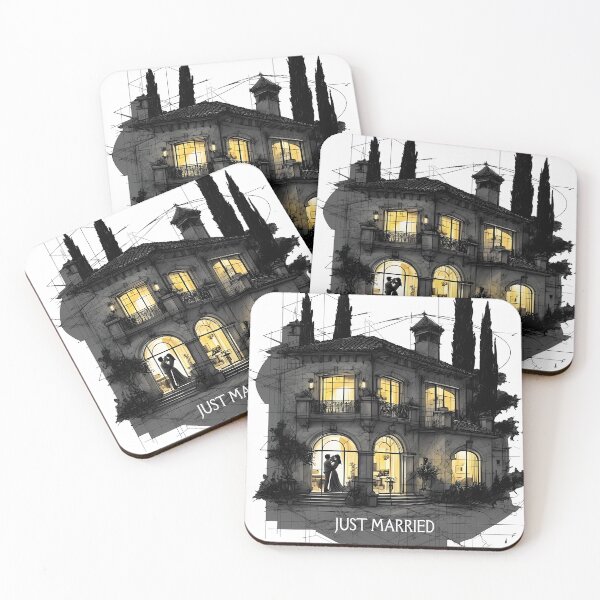 Item preview, Just Married - Romantic Wedding Luxury Villa Art designed and sold by Modern Nest Art.