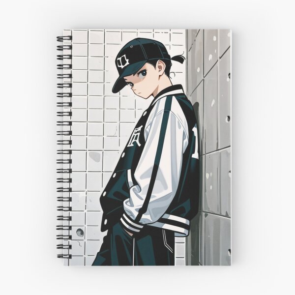 Item preview, Fashion - Man in Black Varsity Jacket Snapback Streetwear Anime Variant 4 designed and sold by AnimeShin.