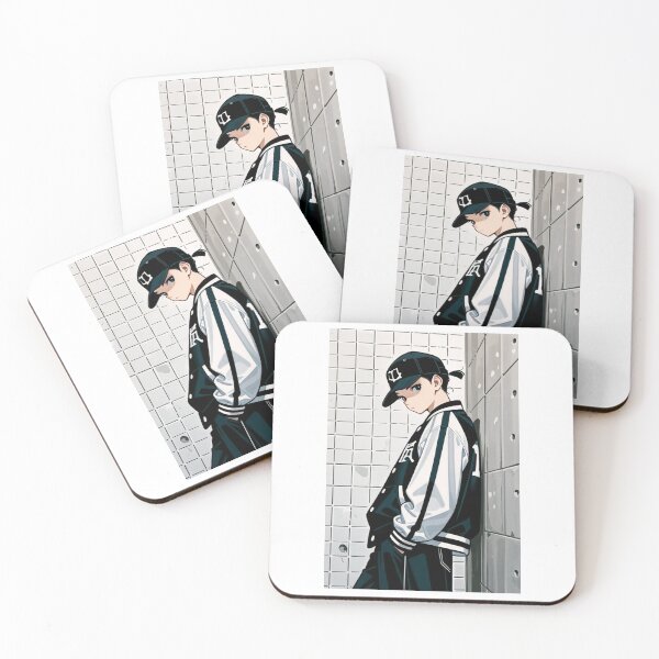 Item preview, Fashion - Man in Black Varsity Jacket Snapback Streetwear Anime Variant 4 designed and sold by AnimeShin.