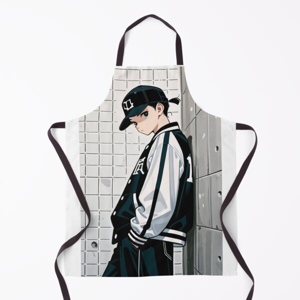 Item preview, Fashion - Man in Black Varsity Jacket Snapback Streetwear Anime Variant 4 designed and sold by AnimeShin.