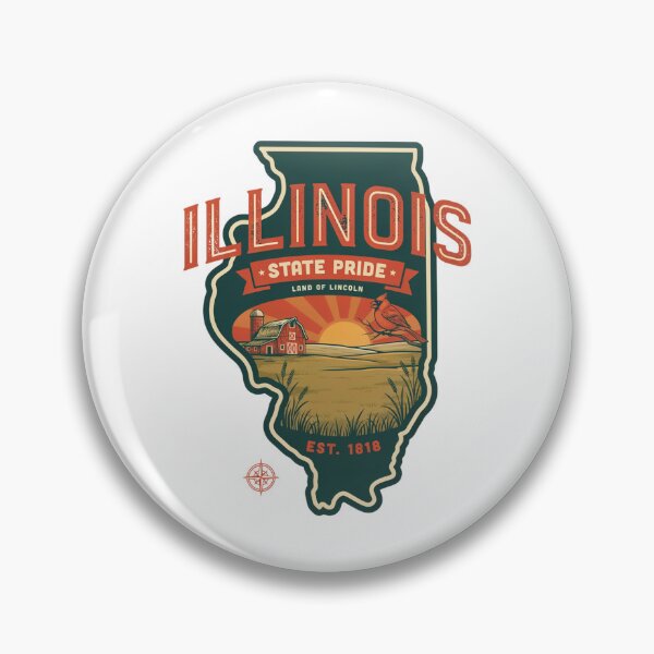 Item preview, Illinois State Pride Vintage Barn Design – Land of Lincoln Retro Farmhouse Travel Graphic designed and sold by ArcticFoxStudio.