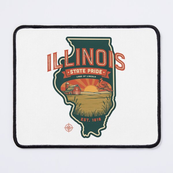 Item preview, Illinois State Pride Vintage Barn Design – Land of Lincoln Retro Farmhouse Travel Graphic designed and sold by ArcticFoxStudio.