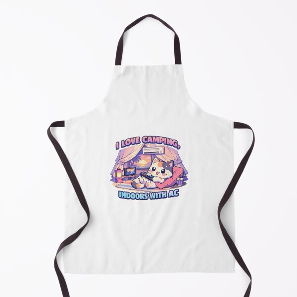 Item preview, I Love Camping Indoors With AC Funny Glamping Cat Sticker designed and sold by MIROUZ2000.
