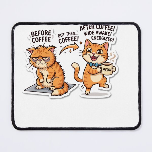 Item preview, Grumpy Cat Before After Coffee Meme Funny Morning Person designed and sold by ryanguas.