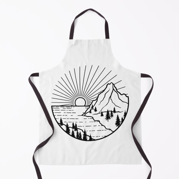 Item preview, Minimalist Mountain Sunrise & Forest Lake Line Art designed and sold by Shopeon Designs.