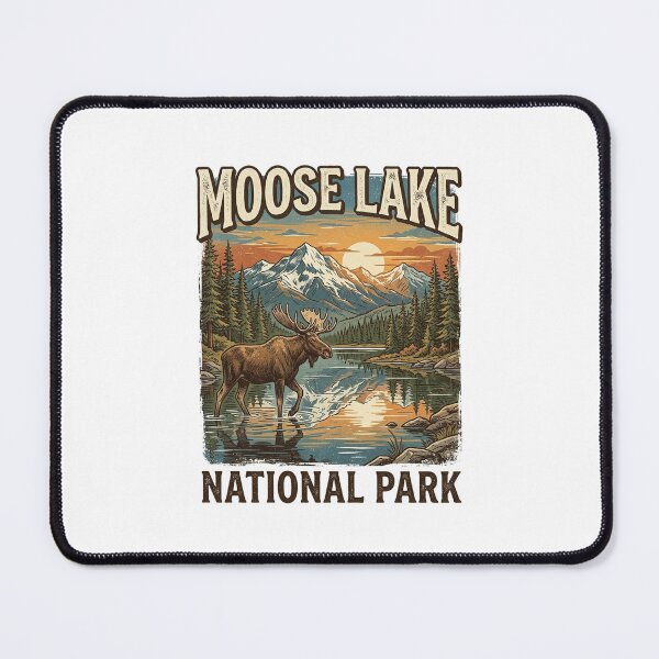 Item preview, Moose Lake National Park Vintage Mountain Lake Scene designed and sold by longngusuc.
