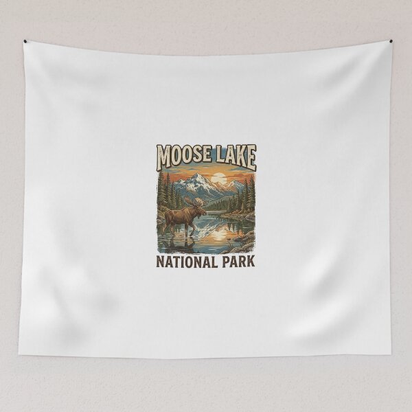 Item preview, Moose Lake National Park Vintage Mountain Lake Scene designed and sold by longngusuc.