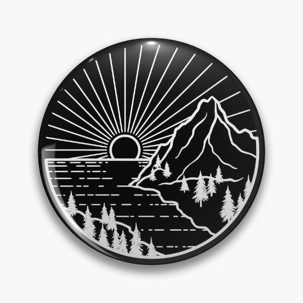Item preview, Minimalist Mountain Sunrise & Forest Lake Line Art designed and sold by Shopeon Designs.