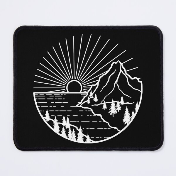 Item preview, Minimalist Mountain Sunrise & Forest Lake Line Art designed and sold by Shopeon Designs.