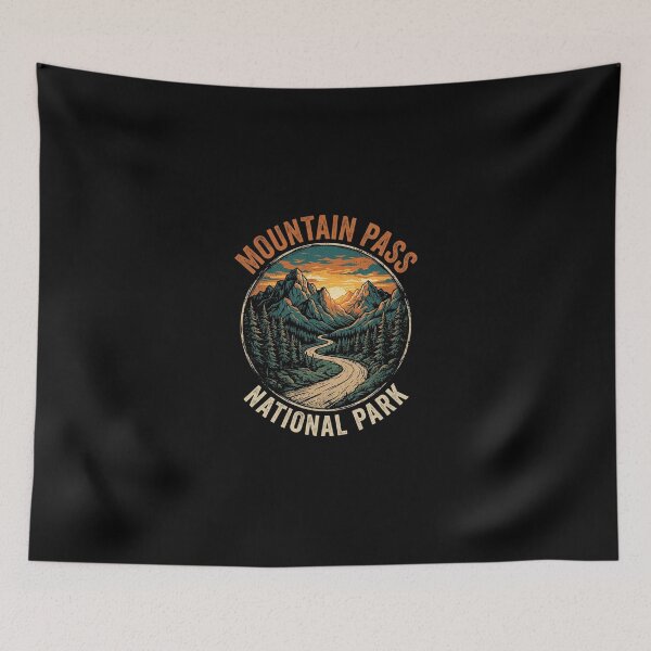 Item preview, Mountain Pass National Park Retro Sunset Adventure Scene designed and sold by longngusuc.