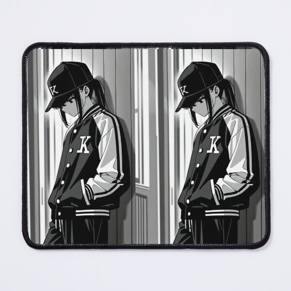 Item preview, Fashion - Man in Black Varsity Jacket Snapback Streetwear Anime Variant 5 designed and sold by AnimeShin.