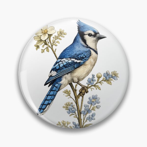Item preview, Blue Jay Botanical Illustration | Vintage Birdwatching Sticker designed and sold by SuDesignsStore.