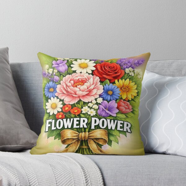 Item preview, Flower Power – Retro Floral Typography Design designed and sold by Clothes With Smiling Animals Walt Gral.