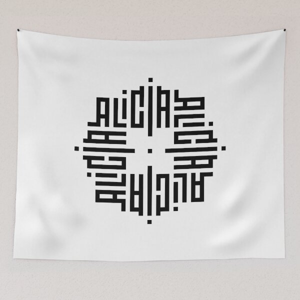 Item preview, ALICIA | Black  | Modern Geometric Kufi Calligraphy | From Name to Art   designed and sold by FOR YOUR NAME.