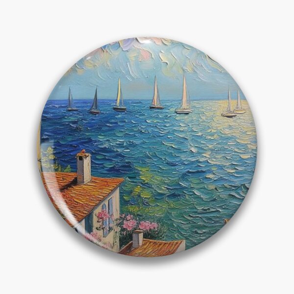 Item preview, Coastal village with sailboats designed and sold by sid1802.