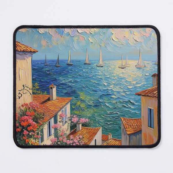 Item preview, Coastal village with sailboats designed and sold by sid1802.