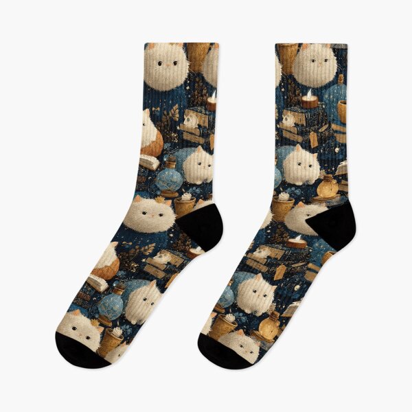 Item preview, Enchanted Library Cats Pattern | Fantasy Reader Cats with Magical Books designed and sold by VieUnique.
