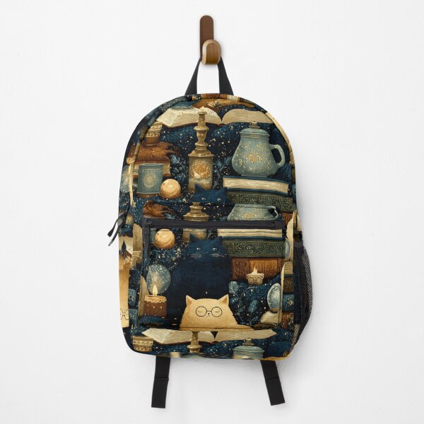 Item preview, Enchanted Library Cats Pattern | Fantasy Reader Cats with Magical Books designed and sold by VieUnique.