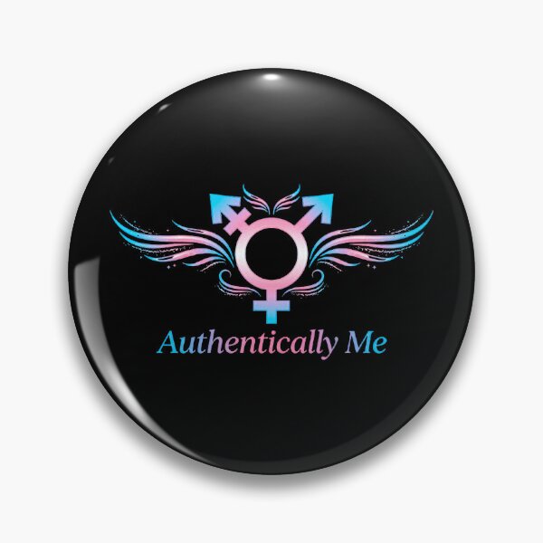 Item preview, Elegant Transgender Pride Symbol Art - "Authentically Me" Pastel Rainbow Wings & Trans Flag Color Graphics designed and sold by MT-Hub | Cute Aesthetic Art, Stickers & Phone Cases.