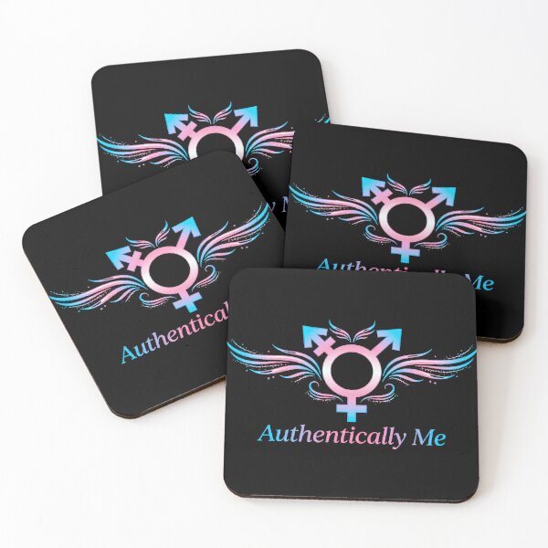 Item preview, Elegant Transgender Pride Symbol Art - "Authentically Me" Pastel Rainbow Wings & Trans Flag Color Graphics designed and sold by MT-Hub | Art for Every Soul.
