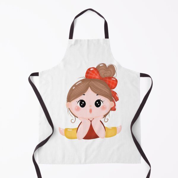 Item preview, A girl tied her hair and tied a red bow, making an excited gesture. designed and sold by Suthicha.