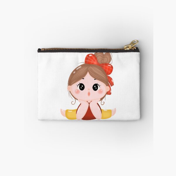 Item preview, A girl tied her hair and tied a red bow, making an excited gesture. designed and sold by Suthicha.