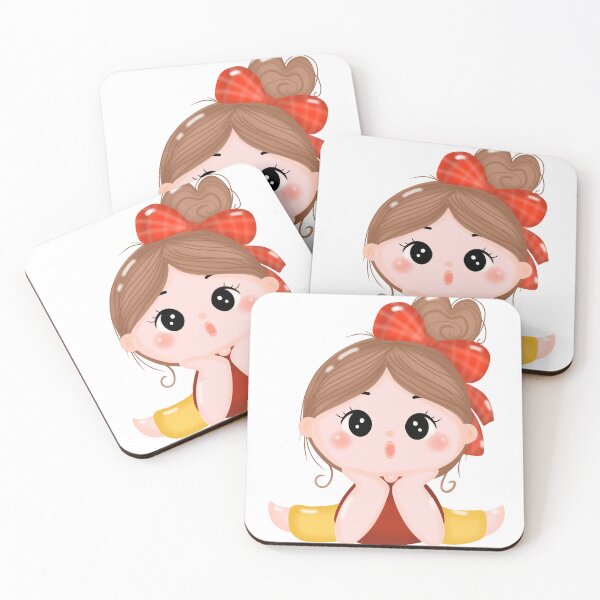 Item preview, A girl tied her hair and tied a red bow, making an excited gesture. designed and sold by Suthicha.
