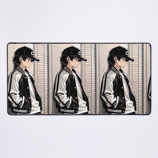 Item preview, Fashion - Man in Black Varsity Jacket Snapback Streetwear Anime Variant 7 designed and sold by AnimeShin.