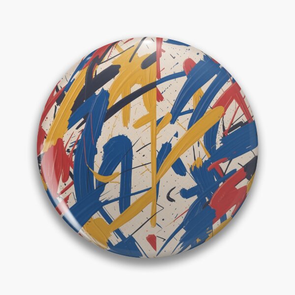 Item preview, Bold Abstract Expressionist Brushstroke Pattern | Vibrant Red Blue Yellow Seamless Repeat designed and sold by Midnight Veil Designs.