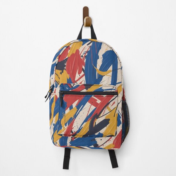 Item preview, Bold Abstract Expressionist Brushstroke Pattern | Vibrant Red Blue Yellow Seamless Repeat designed and sold by Midnight Veil Designs.