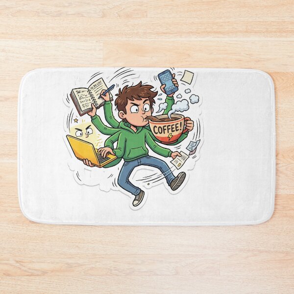 Item preview, Powered By Coffee Funny Work Productivity Meme designed and sold by ryanguas.