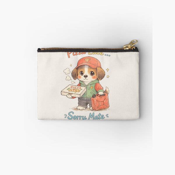 Item preview, Cute Pizza Delivery Dog - "Pizza Late Sorry Mate" | Kawaii Fuel Petrol Crisis Humor Art designed and sold by PopCulturePixel.