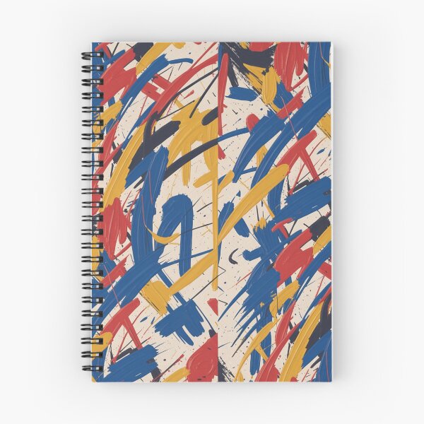 Item preview, Bold Abstract Expressionist Brushstroke Pattern | Vibrant Red Blue Yellow Seamless Repeat designed and sold by Midnight Veil Designs.