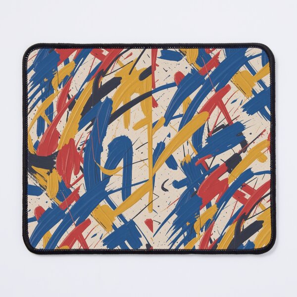 Item preview, Bold Abstract Expressionist Brushstroke Pattern | Vibrant Red Blue Yellow Seamless Repeat designed and sold by Midnight Veil Designs.