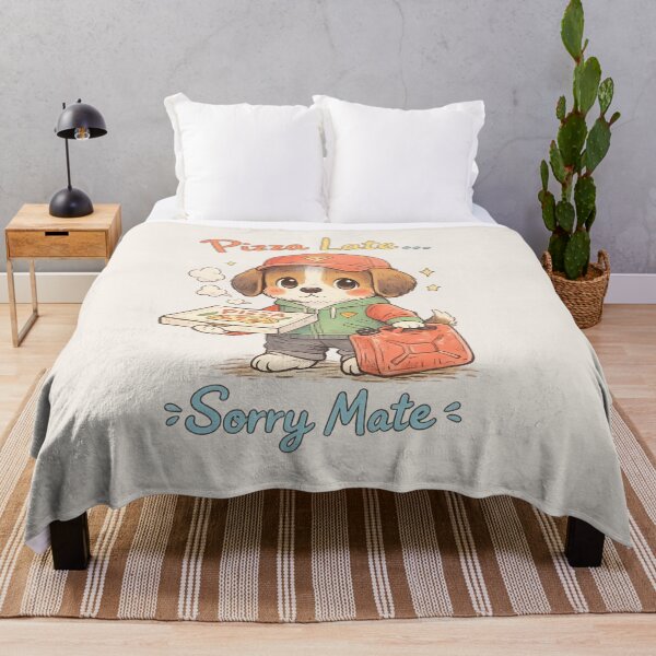 Item preview, Cute Pizza Delivery Dog - "Pizza Late Sorry Mate" | Kawaii Fuel Petrol Crisis Humor Art designed and sold by PopCulturePixel.