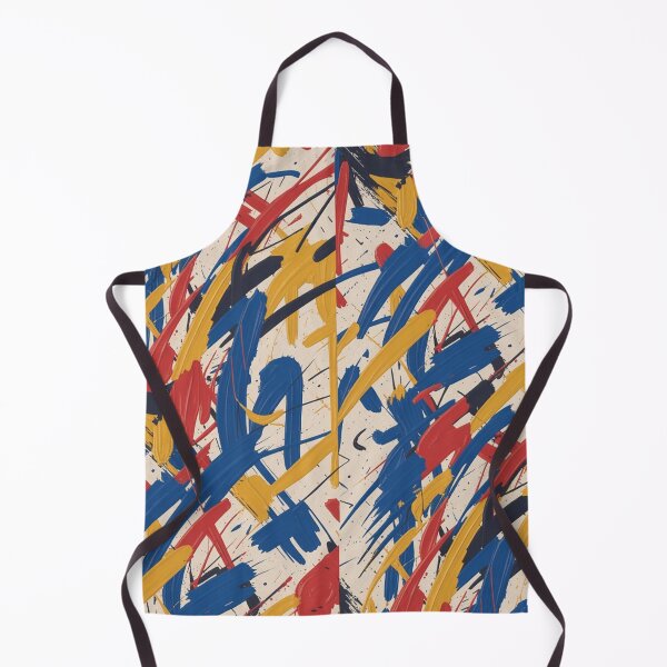 Item preview, Bold Abstract Expressionist Brushstroke Pattern | Vibrant Red Blue Yellow Seamless Repeat designed and sold by Midnight Veil Designs.