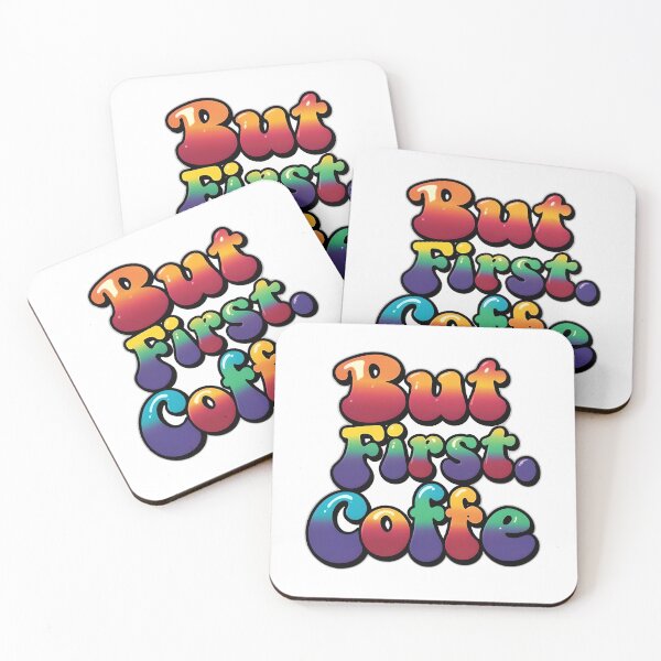 Item preview, But First Coffee Retro Typography | Colorful Coffee Lover Design designed and sold by Hari Arts.