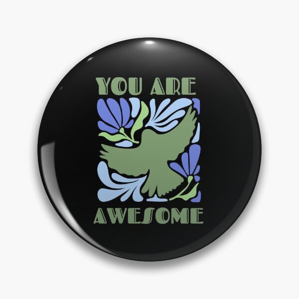 Item preview, You Are Awesome Positive Affirmation Flying Dove Retro Floral Sunburst designed and sold by SoftAuraStudi0.