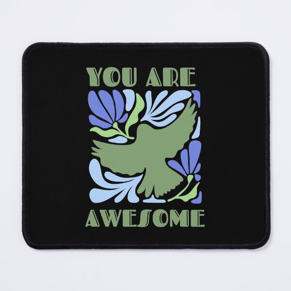 Item preview, You Are Awesome Positive Affirmation Flying Dove Retro Floral Sunburst designed and sold by SoftAuraStudi0.