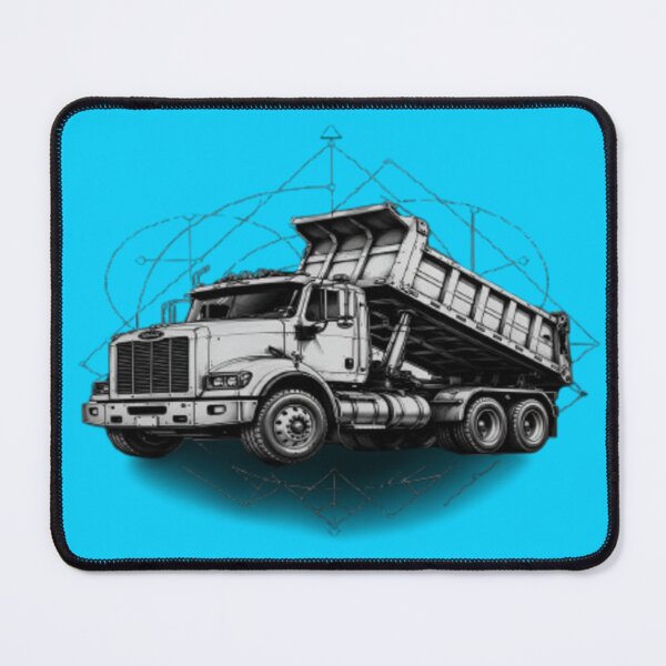 Item preview, Dump Truck Geometric Art Black White – Sacred Geometry Truck – Trucker Poster Print designed and sold by RAYBIL.